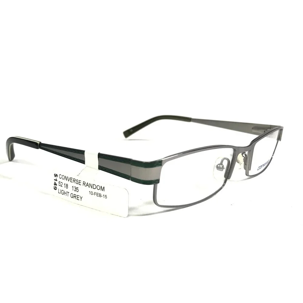 Converse Eyeglasses Frames RANDOM LIGHT GRAY Green Silver Rectangular 52-18-135